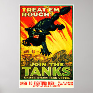 Poster Traitez-Les ! Rejoignez Les Réservoirs US Guerre M