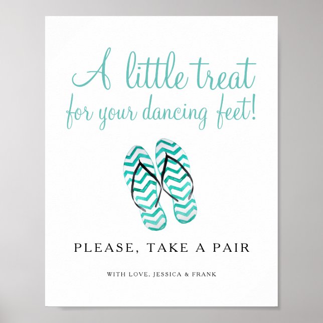 Poster Traitez Pour Vos Pieds De Danse Flip Flops Mariage (Devant)
