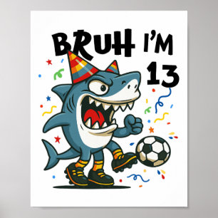 Poster Tralalero Tralala Football Italien Brainrot 13e An