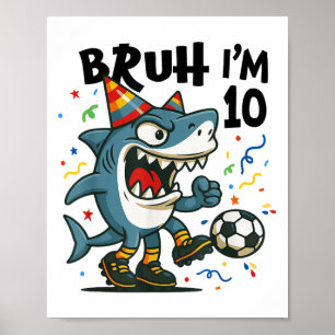 Poster Tralalero Tralala Italien Brainrot Football 10e Bi