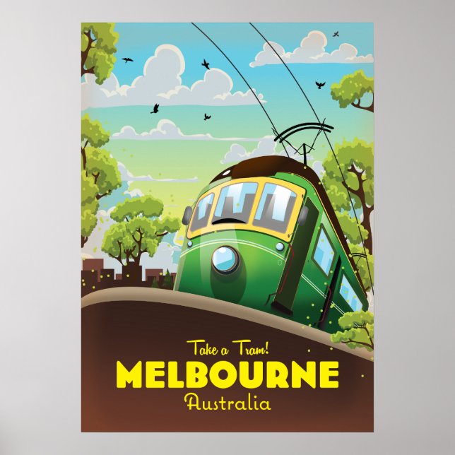 Poster Tramway de Melbourne Australie (Devant)