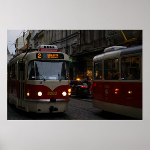 Poster Tramways de Prague : Dusk sur les pavés