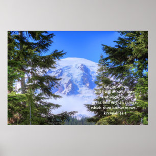 Poster Tranche de Rainier HDR Imprimer avec versets d'écr