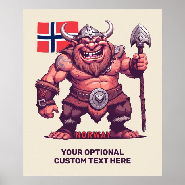 Poster Tranche norvégienne de texte personnalisé (Devant)