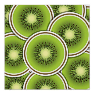 Poster Tranches de fruits funky kiwi