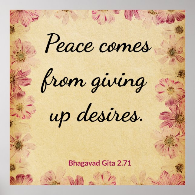 Poster Tranquil Beige Pink Gita Give Up Desires Print (Devant)