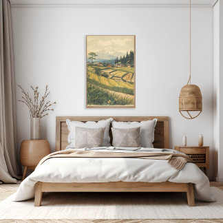 Poster Tranquil Fields – Japanese Countryside Vintage Art