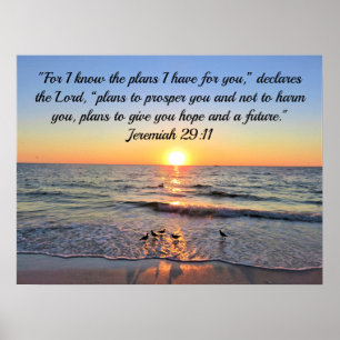 POSTER TRANQUILLE ET CALME JEREMIAH 29:11 SUNRISE