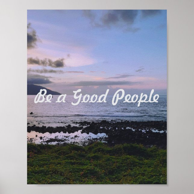 Poster Tranquillité crépusculaire au bord de l'eau (Devant)