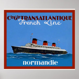 Poster Transatlantique ~ Publicité Vintage voyage