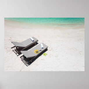 Poster Transats sur la plage