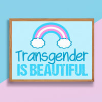 Transgenre est beau arc-en-ciel bleu rose blanc