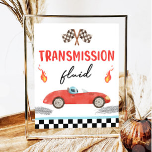Poster Transmission Fluid Race Car Deux Anniversaire Rapi