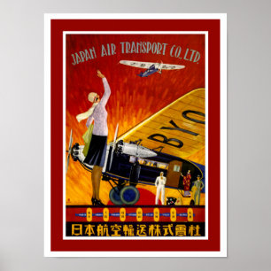 Poster Transport aérien au Japon