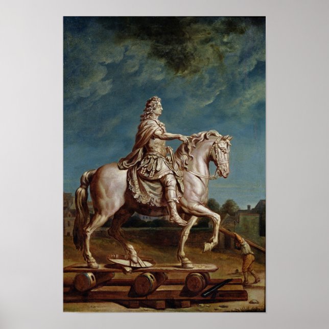 Poster Transport de la statue équestre de Louis XIV (Devant)