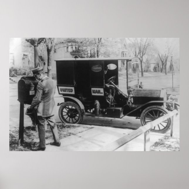 Poster Transporteur de courrier avec "United Mail" Automo (Devant)