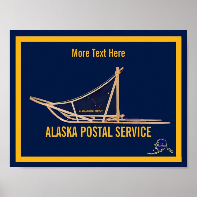 Poster Transporteur postal de l'Alaska Dog Sled (Devant)
