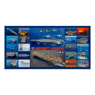 POSTER TRANSPORTEURS D'AÉRONEFS AMÉRICAINS "MONTAGE"