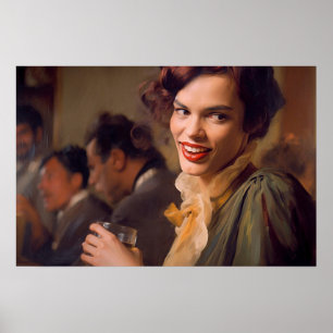Poster Transwoman à boire un verre entre amis