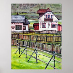 Poster Transylvanie, Roumanie, Paysage Peint pittoresque