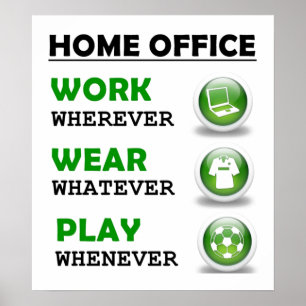 Poster Travail à partir de Home Office Funny