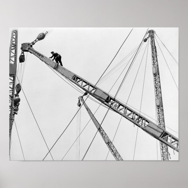 Poster Travail de construction volant haut (Devant)