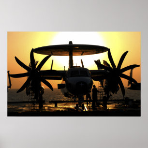 Poster Travail de marins sur un avion d'E-2C Hawkeye