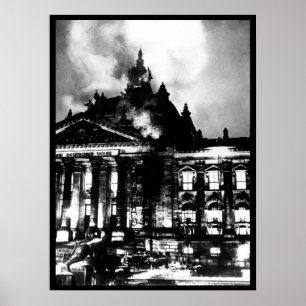 Poster Travail de pompiers sur l'image brûlante de