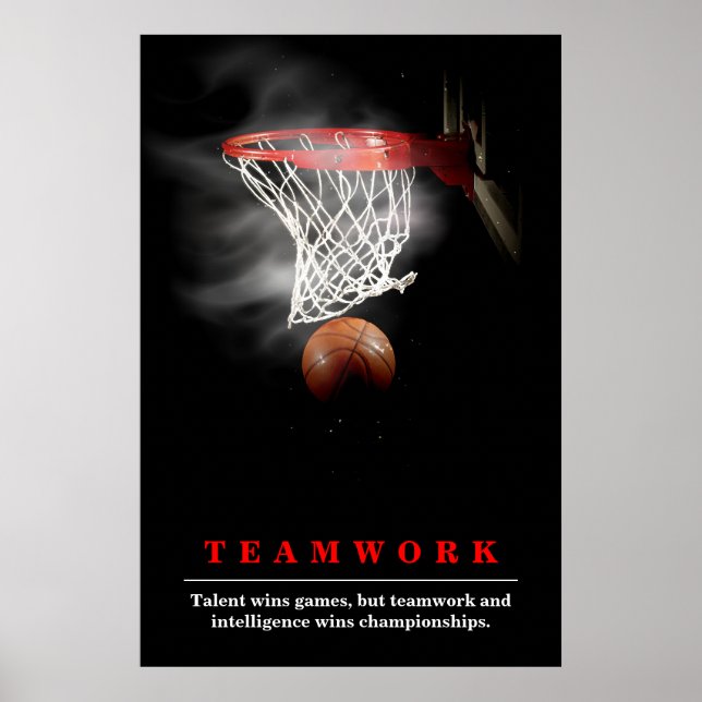 Poster Travail d'équipe Basketball Motivation Inspiration (Devant)