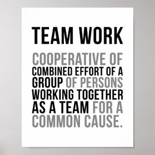 Poster Travail d'équipe Coopérative de l'effort combiné