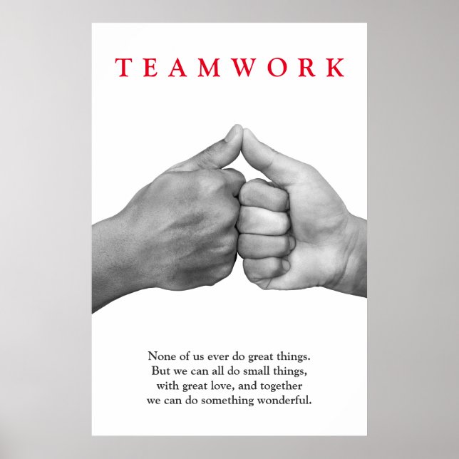 Poster Travail D'Équipe Motivation Mains Inspirantes (Devant)