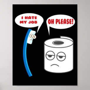 Poster Travail détestable drôle - Cadeau pour les rires d
