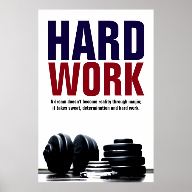 Poster Travail dur Bodybuilding Fitness Inspiration (Devant)