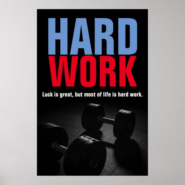 Poster Travail dur Bodybuilding Fitness Motivation (Devant)