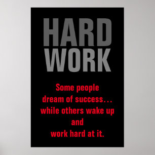 Poster Travail dur motivationnel - Réussite Détermination