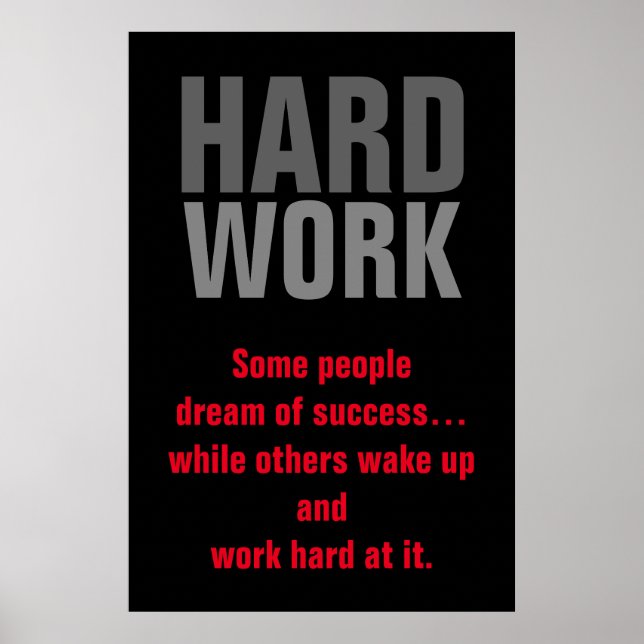 Poster Travail dur motivationnel - Réussite Détermination (Devant)