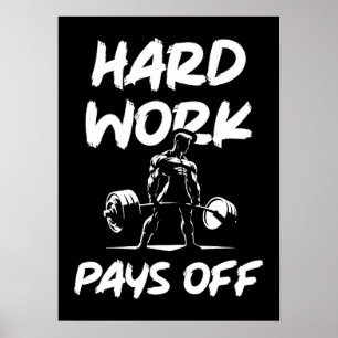 Poster Travail dur Paie De La Salle De Sport Entraînement