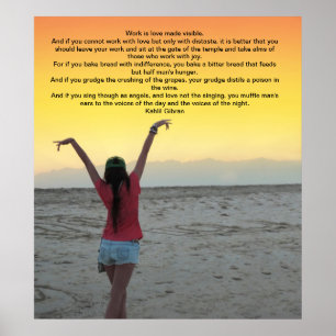 Poster Travail par Kahlil Gibran