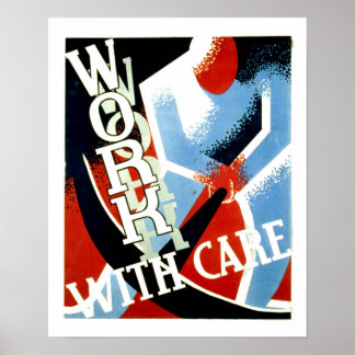 Poster Travailler avec soin