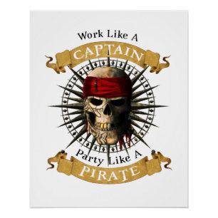 Poster Travailler Comme Une Partie De Capitaine Comme Un 