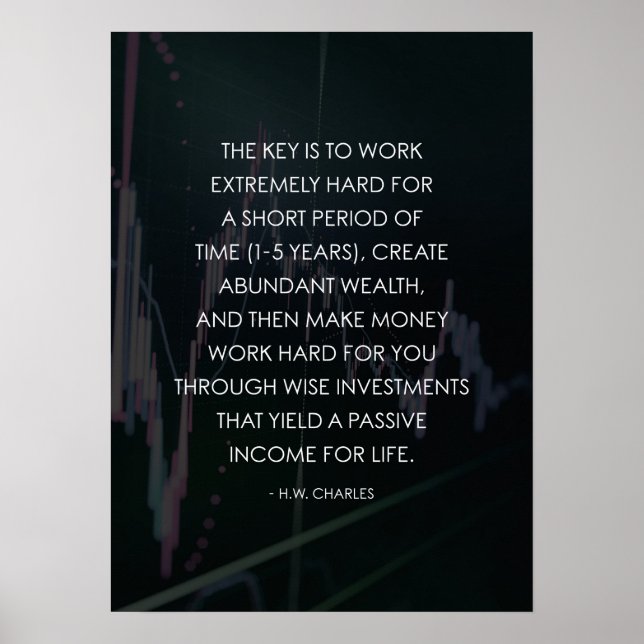 Poster Travailler dur - Faire de l'argent travailler pour (Devant)