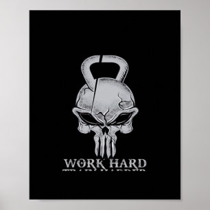 Poster Travailler Dur Jouer Si Dur Pour Les Freaks De Fit