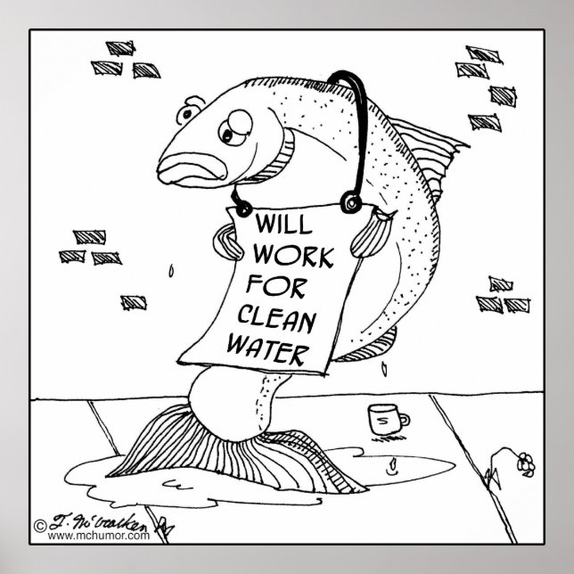 Poster Travaillera Pour L'Eau Propre (Devant)