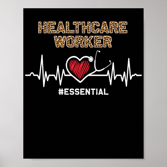 Poster Travailleur de santé #Essential Stethoscope Heartb (Devant)