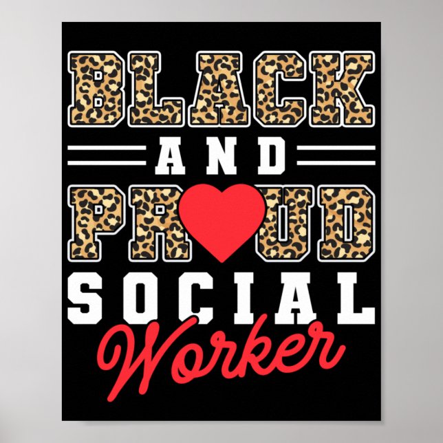 Poster Travailleur Social Noir Et Fier Travailleur Social (Devant)