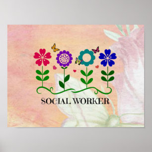 Poster Travailleur social, Pastel Springtime Design,