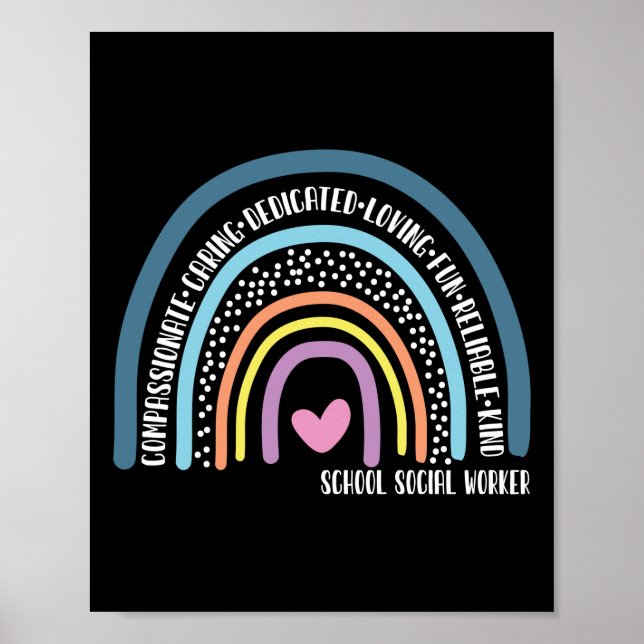 Poster Travailleur social scolaire Soins compatissants (Devant)