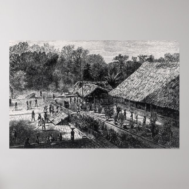 Poster Travailleurs dans une plantation de café (Devant)