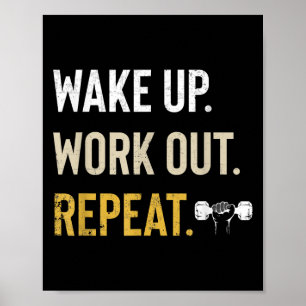 Poster Travaillez Réveil Inspirant Et Motivant Gym Gi