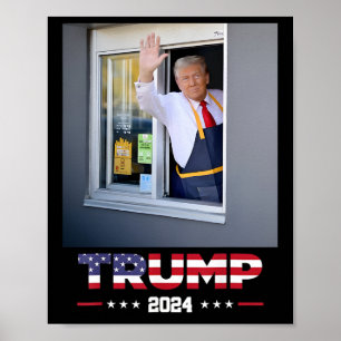 Poster Travaux de Trump Drive-thru Trump servant des frit